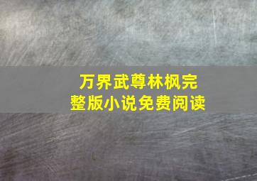 万界武尊林枫完整版小说免费阅读