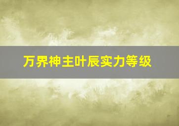 万界神主叶辰实力等级