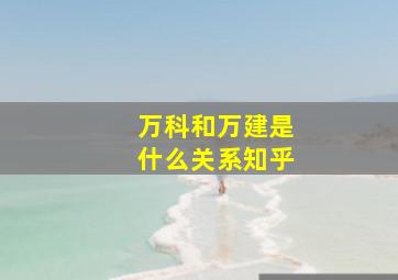 万科和万建是什么关系知乎