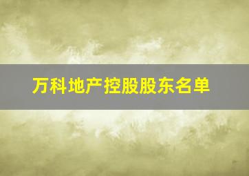 万科地产控股股东名单