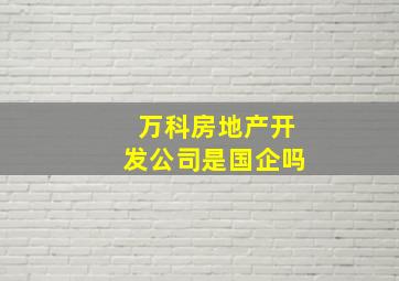 万科房地产开发公司是国企吗