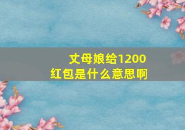 丈母娘给1200红包是什么意思啊