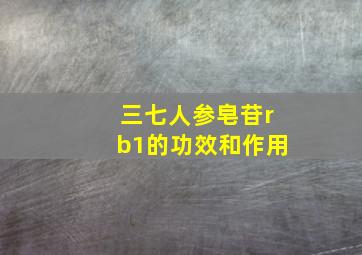 三七人参皂苷rb1的功效和作用