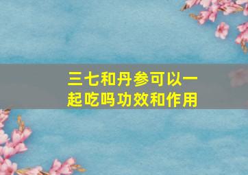 三七和丹参可以一起吃吗功效和作用