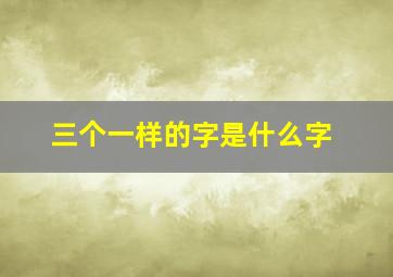 三个一样的字是什么字