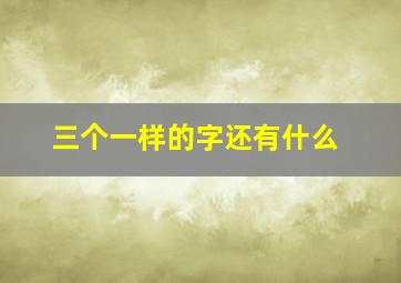 三个一样的字还有什么