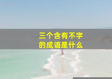 三个含有不字的成语是什么