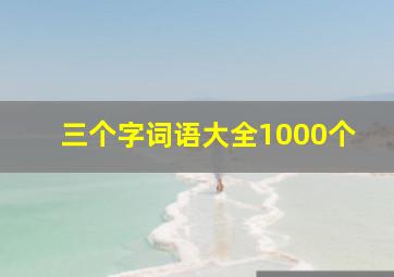 三个字词语大全1000个