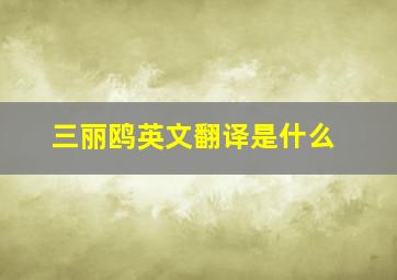 三丽鸥英文翻译是什么