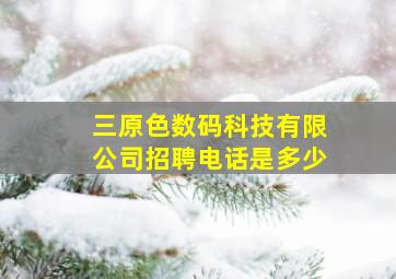 三原色数码科技有限公司招聘电话是多少