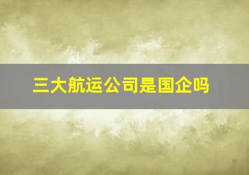 三大航运公司是国企吗