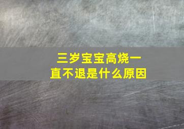 三岁宝宝高烧一直不退是什么原因