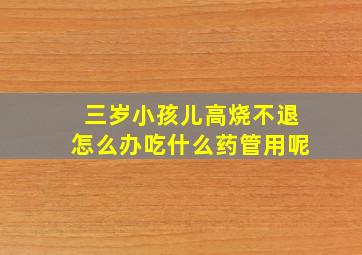 三岁小孩儿高烧不退怎么办吃什么药管用呢