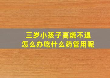 三岁小孩子高烧不退怎么办吃什么药管用呢