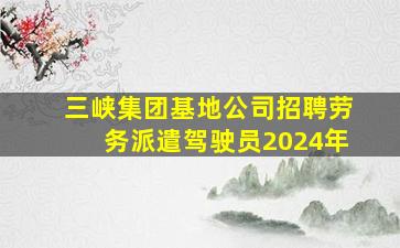 三峡集团基地公司招聘劳务派遣驾驶员2024年