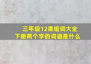 三年级12课组词大全下册两个字的词语是什么