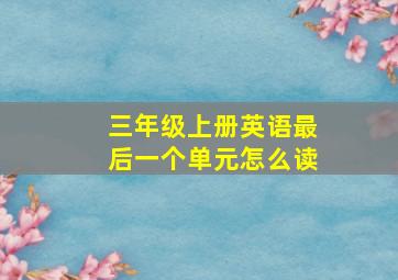 三年级上册英语最后一个单元怎么读