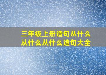 三年级上册造句从什么从什么从什么造句大全