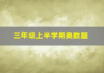 三年级上半学期奥数题