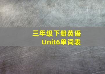 三年级下册英语Unit6单词表