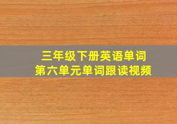 三年级下册英语单词第六单元单词跟读视频