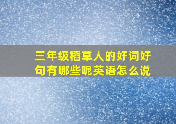 三年级稻草人的好词好句有哪些呢英语怎么说