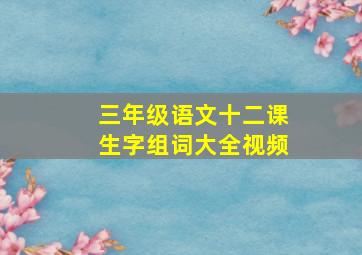 三年级语文十二课生字组词大全视频