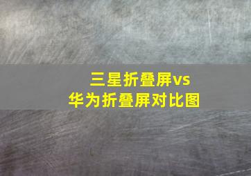 三星折叠屏vs华为折叠屏对比图