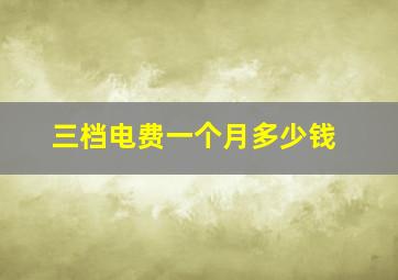 三档电费一个月多少钱