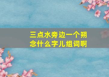 三点水旁边一个朔念什么字儿组词啊