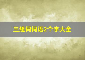 三组词词语2个字大全