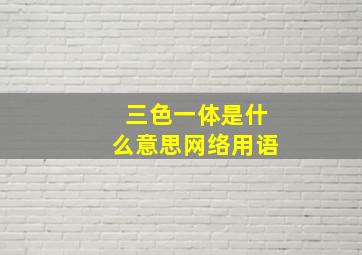 三色一体是什么意思网络用语