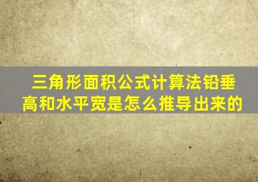 三角形面积公式计算法铅垂高和水平宽是怎么推导出来的