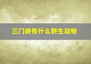 三门峡有什么野生动物