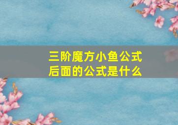 三阶魔方小鱼公式后面的公式是什么