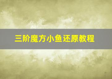 三阶魔方小鱼还原教程