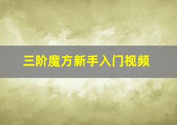 三阶魔方新手入门视频