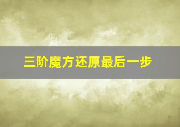 三阶魔方还原最后一步