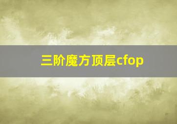 三阶魔方顶层cfop