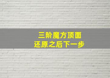 三阶魔方顶面还原之后下一步