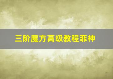 三阶魔方高级教程菲神