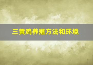 三黄鸡养殖方法和环境