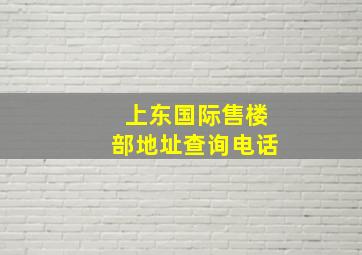 上东国际售楼部地址查询电话