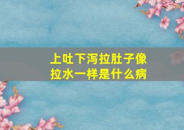 上吐下泻拉肚子像拉水一样是什么病