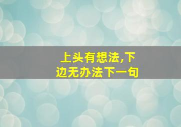 上头有想法,下边无办法下一句