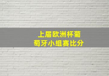 上届欧洲杯葡萄牙小组赛比分