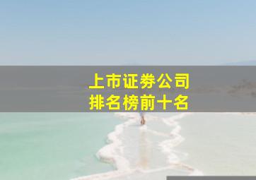 上市证劵公司排名榜前十名