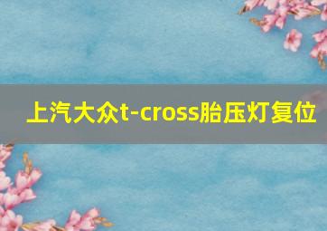 上汽大众t-cross胎压灯复位