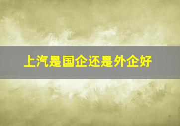 上汽是国企还是外企好