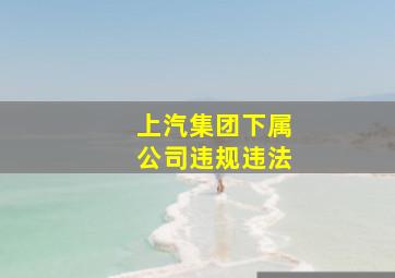 上汽集团下属公司违规违法